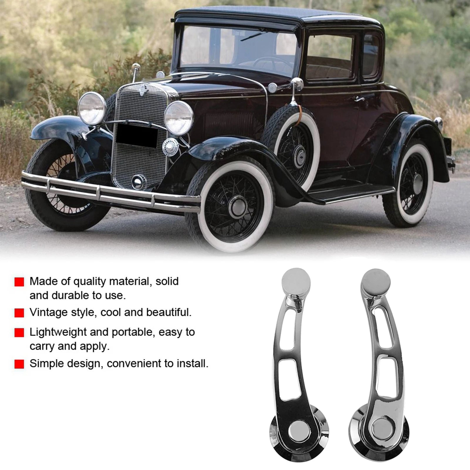 Automatic window crank handle set, car accessory for older windows