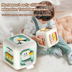 Jouets éducatifs Montessori 6 en 1, planche sensorielle occupée, compétences de pratique pour bébé, Cube de tiroir, jouets éducatifs Fidget pour fille et garçon