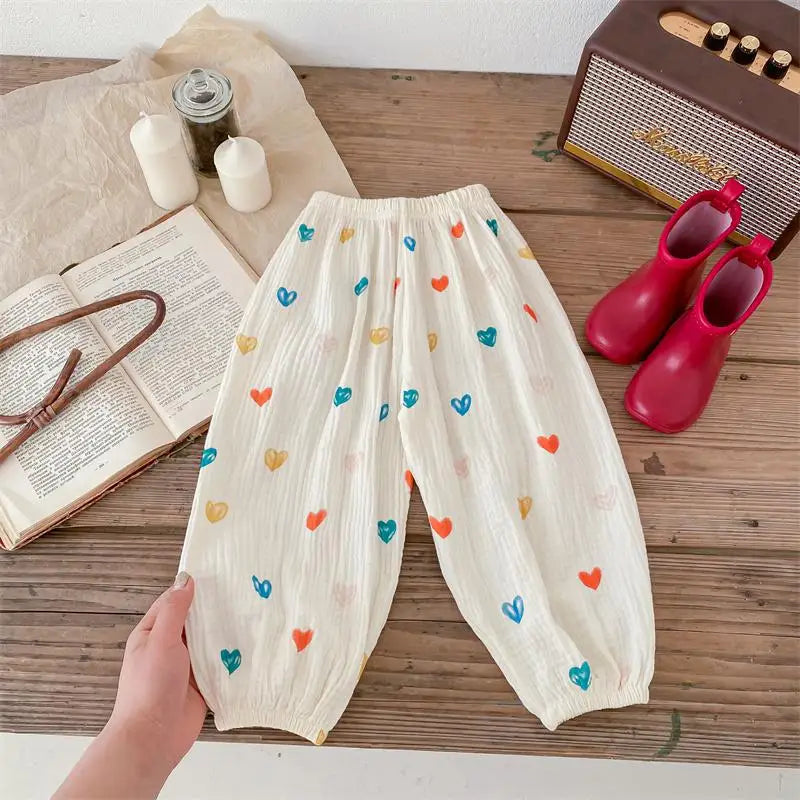 New Unisex Baby Printed Harem Pants, Cute Outdoor Toddler Girls 2025 Summer Fashion Slim Loose Full Length Pants