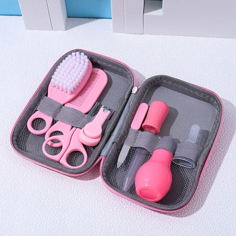 Nouveau-né 8 pièces/ensemble bébé soins de santé ongles cheveux thermomètre toilettage brosse Kit soins bébé essentiels nouveau-né matériel sécurité