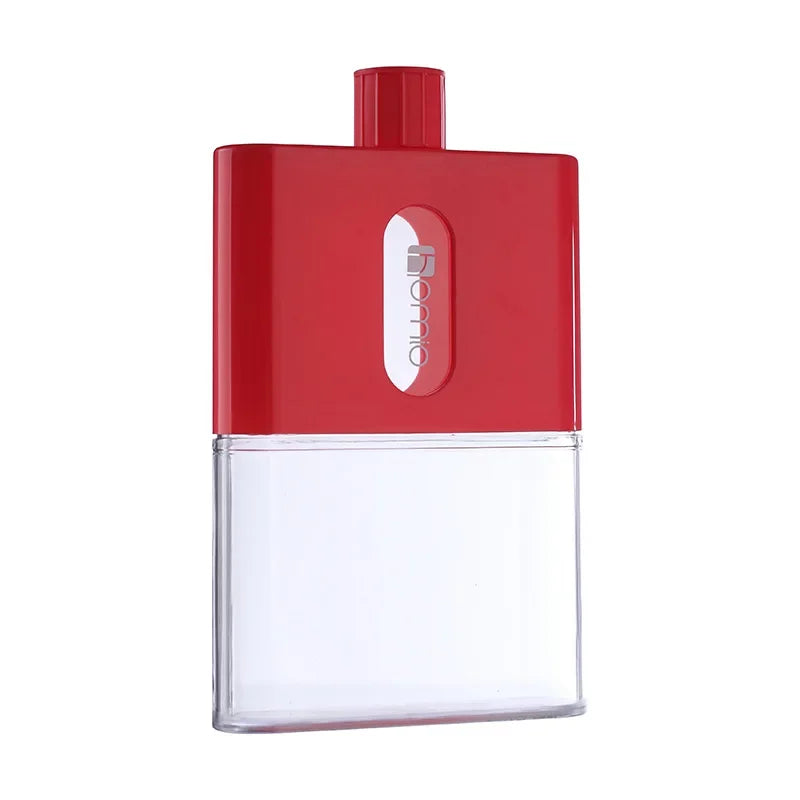 Bouteille d'eau plate en plastique de voyage sans BPA 500ml A6 A5, en papier, pour l'extérieur, avec coussin Portable