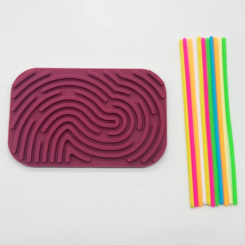 Planche d'Activités Sensorielles en Silicone, Jouet Fidget pour Calmer, Souligné, Anlande, TDAH & m.com, 1 Ensemble