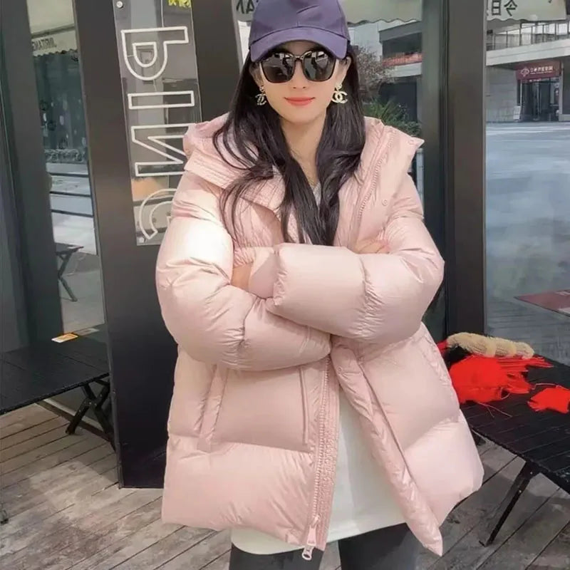 Veste femme 2025 nouveau hiver Parkas femme vers le bas coton pardessus à capuche décontracté épais chaud rembourré manteau court dames vêtements d'extérieur hauts