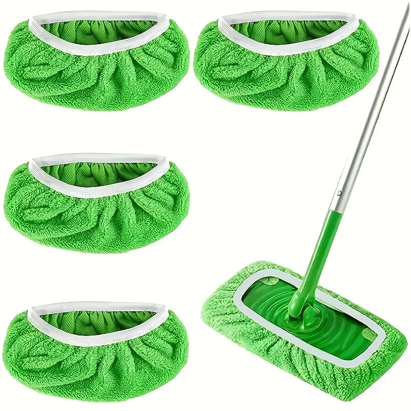 2 couleurs en option. 4 tampons de vadrouille réutilisables de haute qualité : lavables, durables, pour une utilisation sèche et humide, très absorbants.