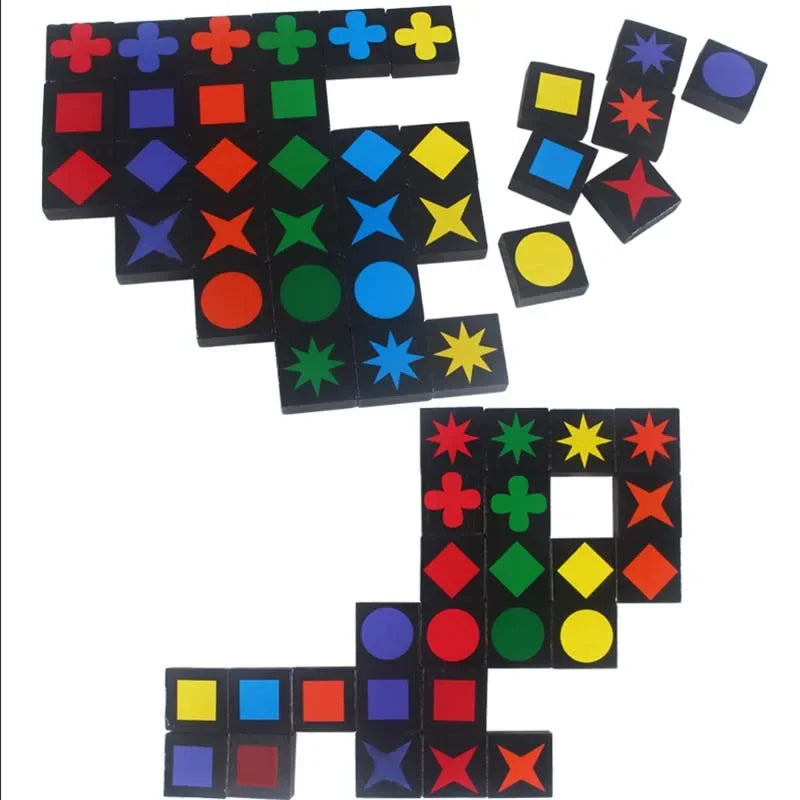 Qwirkle - Explore wooden games for children and adults, parent-child play toy, leisure, learning, gifts, new
