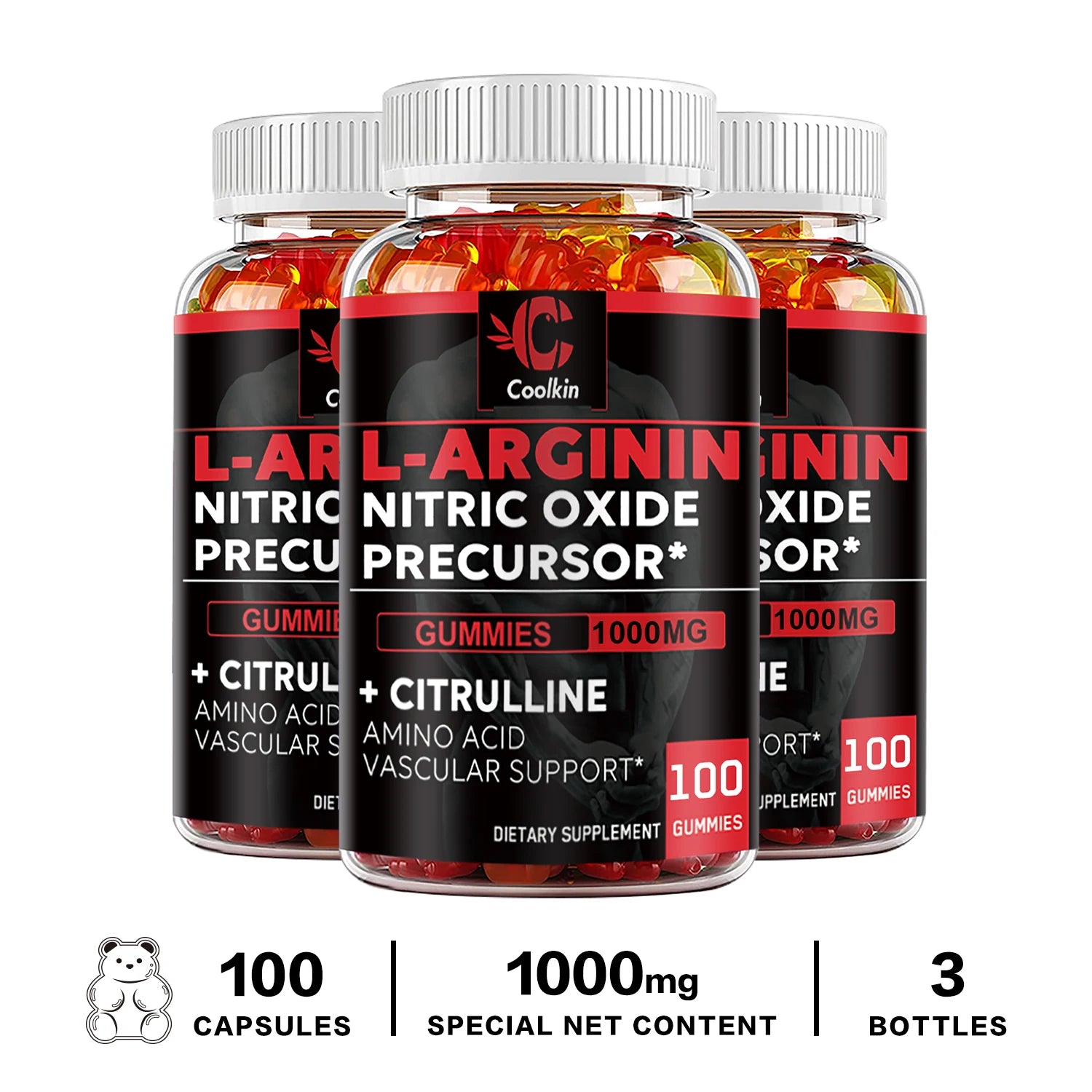 Supplément L-Arginine - Renforce les muscles et soutient le flux sanguin, la circulation, la livraison et le pompage des nutriments
