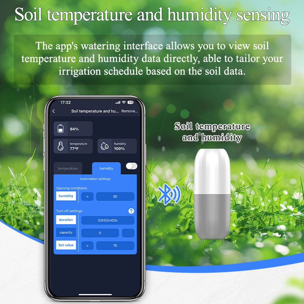 Tuya Wifi Smart Watering Timer, Solar Powered Drip Irrigation System, Built-in Water Flow Recorder, Water Controller