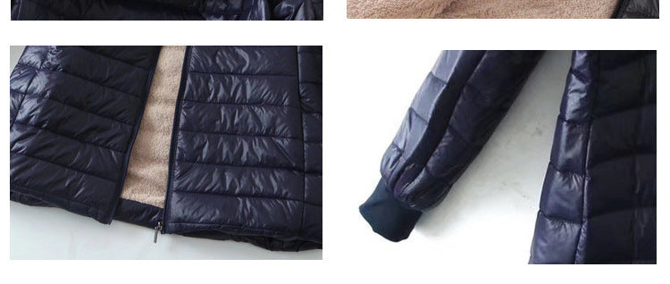 Women's Korean-style mid-length hooded cotton coat, warm lambswool coat and velvet jacket, new autumn and winter 2023 collection