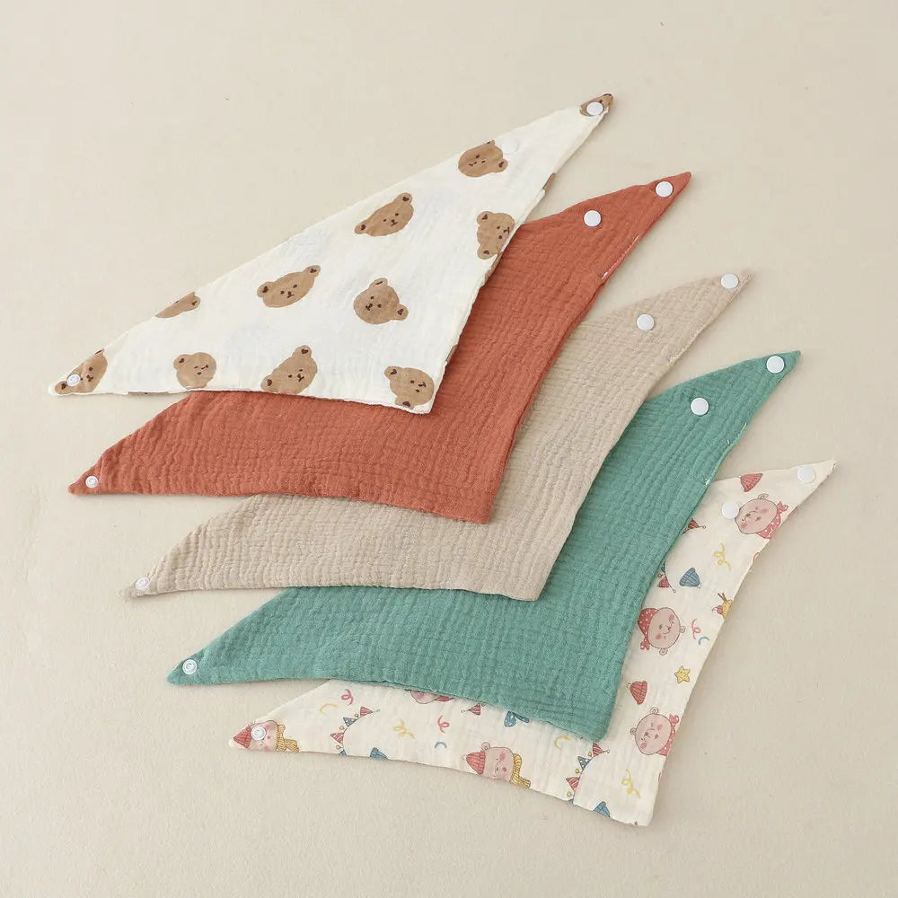 Bavoirs en mousseline de coton pour bébé |   Bavoir bandana pour tout-petits |   Tablier lavable en mousseline de gaze absorbante douce pour bébé