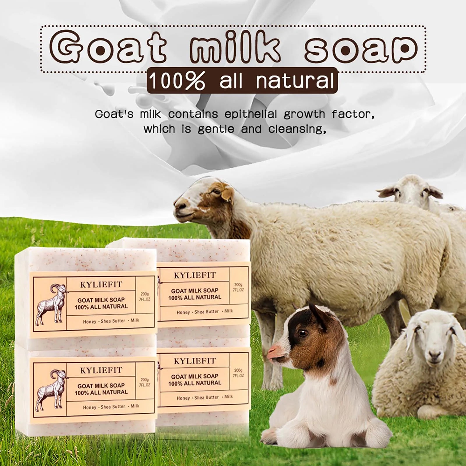 Organic goat's milk bar for all skin types, natural, whitening, nourishing, shea butter and honey doll, books, Regina