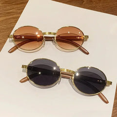 Lunettes de soleil ovales vintage en bois pour hommes et femmes, lunettes de soleil de créateurs, nuances de luxe, UV400, mode