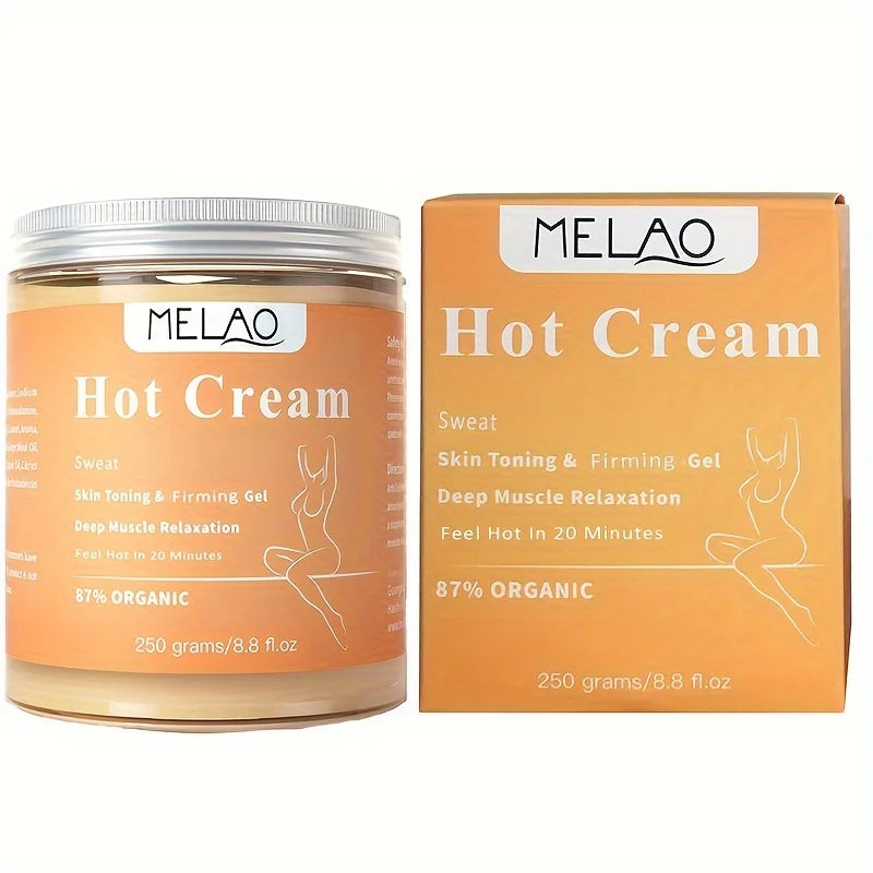 MELAO Hot Cream Massage Gel - Natural and 87% Organic Anti-Cellulite Slimming Lotion Fat Burning Massage Weight Loss Cream 