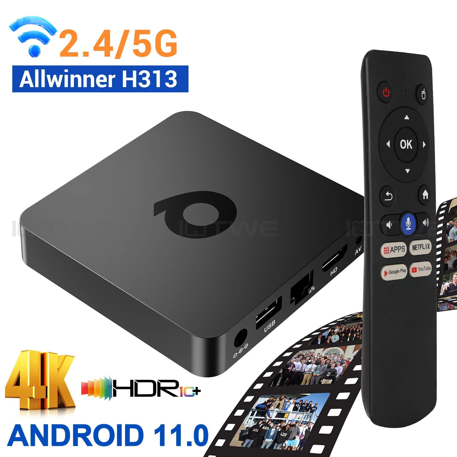 IOTWE T95Q 8K Support Android13.0 TV Box 4GB+16/32/64/128GB 2.4G/5G WIFI Smart Media Player HDMI 5G 60Hz OVP AV NEW TV Set-Top Box