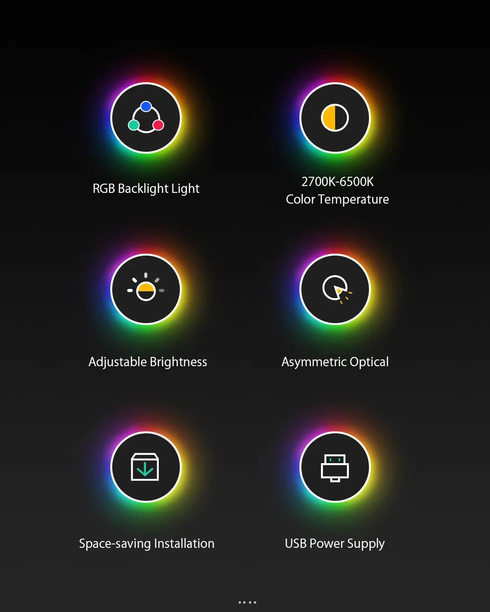 Barre lumineuse d'écran de moniteur de lampe de bureau à LED, escales informatiques RVB, lumières double face pour le travail, l'étude, la lecture, le jeu, l'éclairage de gradation