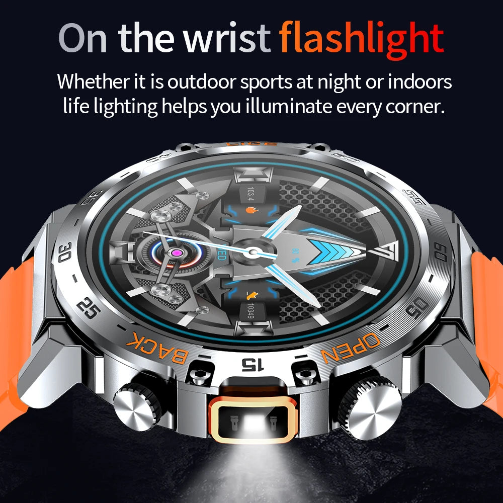 LIGE 2025 montre intelligente hommes Sport montres lampe de poche LED 360*360 Ultra HD écran étanche Fitness Bluetooth appel hommes Smartwatch