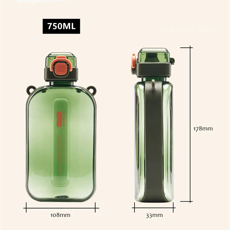 Bouteille d'Eau en Plastique de 750ml avec Sangle, Portable, Écologique, Créative, Durable, pour dehors en Plein Air