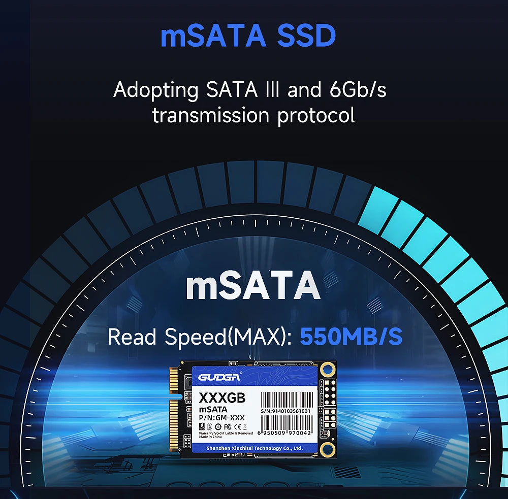 GUDGA MSATA SSD SATAIII 120gb disque solide 240gb 512gb1tb 2tb Hdd disque dur interne à semi-conducteurs pour ordinateur portable de bureau