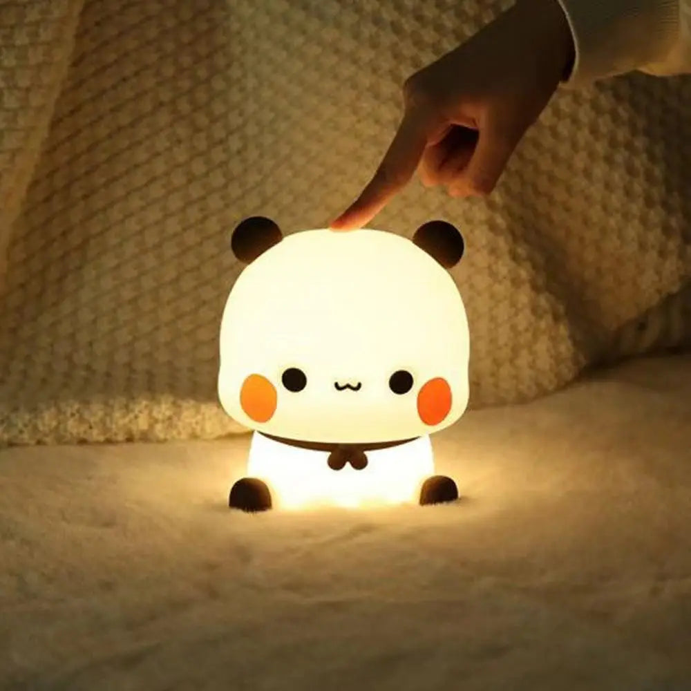Mignon Panda veilleuse LED Squishy nouveauté Animal tactile lampe de nuit 3 Modes Dimmable bébé enfants chambre veilleuse Pat lampe