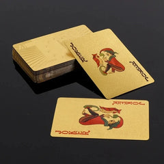 Carte de Poker en feuille d'or cartes à jouer en plastique de Style européen accessoires jeu de cartes étanches outils magiques