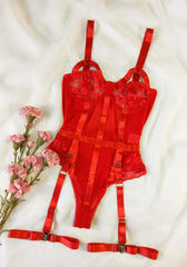 Ensemble de Lingerie Sexy Push Up dentelle jarretière ensemble de Lingerie avec tour de cou femmes intimes soutien-gorge à armatures et tongs dames ensemble de sous-vêtements