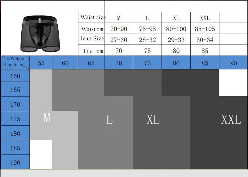 Men's underwear, sheer mesh boxer shorts, men's briefs, men's faux leather, detachable buckle, pouch, briefs, Cueca Calzoncillo