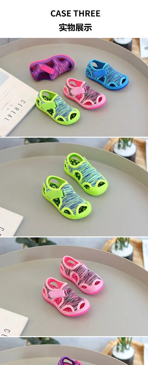 Sandales pour enfants pour garçons et filles, sandales de sport d'été à embout, chaussures de plage