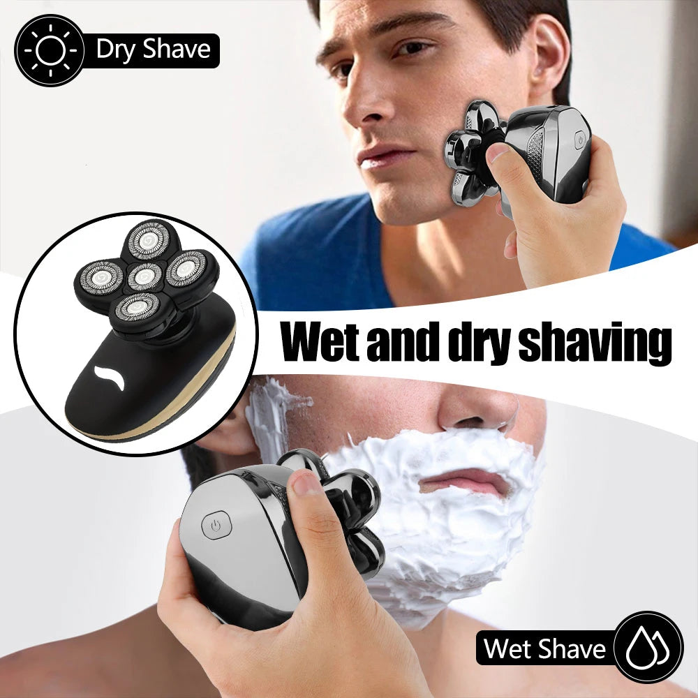 Rasoir électrique pour hommes tondeuse à cheveux tondeuse à barbe rasoir de tête chauve rasoir humide et sec ménage Rechargeable rasage de tête chauve