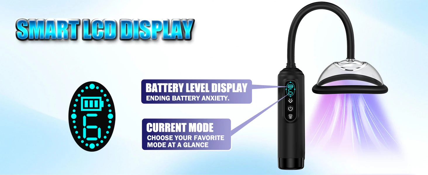 Electric BDSM suction pump for women, vibrating pussy pump, vacuum suction toy, vaginal sex pump, 7 suction cups, clitoral and nipple suction cup.
