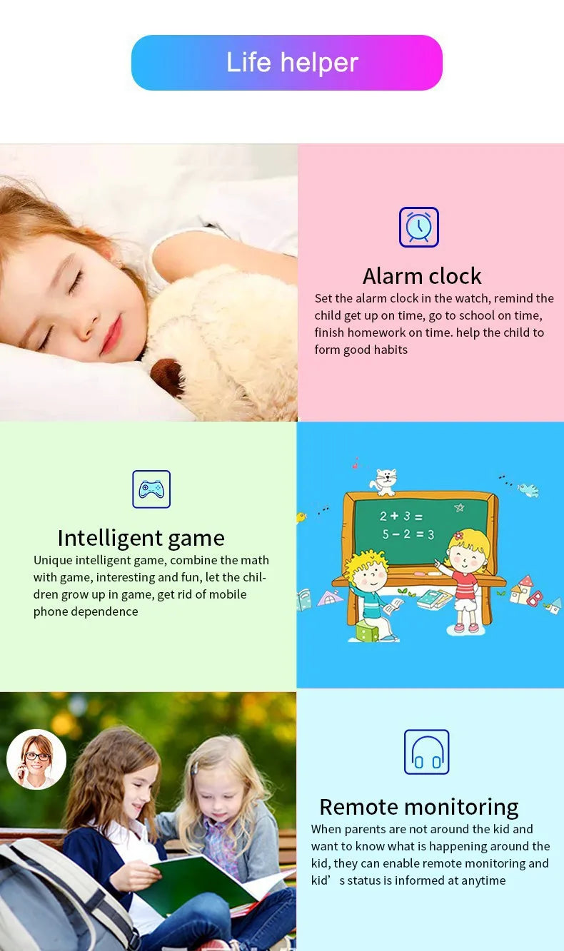 Q19B enfants montre intelligente SOS appel téléphonique localisation Tracker Anti-perte caméra écran tactile étanche étudiant montre-bracelet