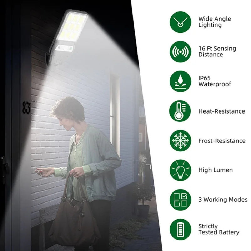 Puissant LED solaire extérieur LED cour applique murale 3 Modes corps humain Induction jardin terrasse porte de Garage éclairage public