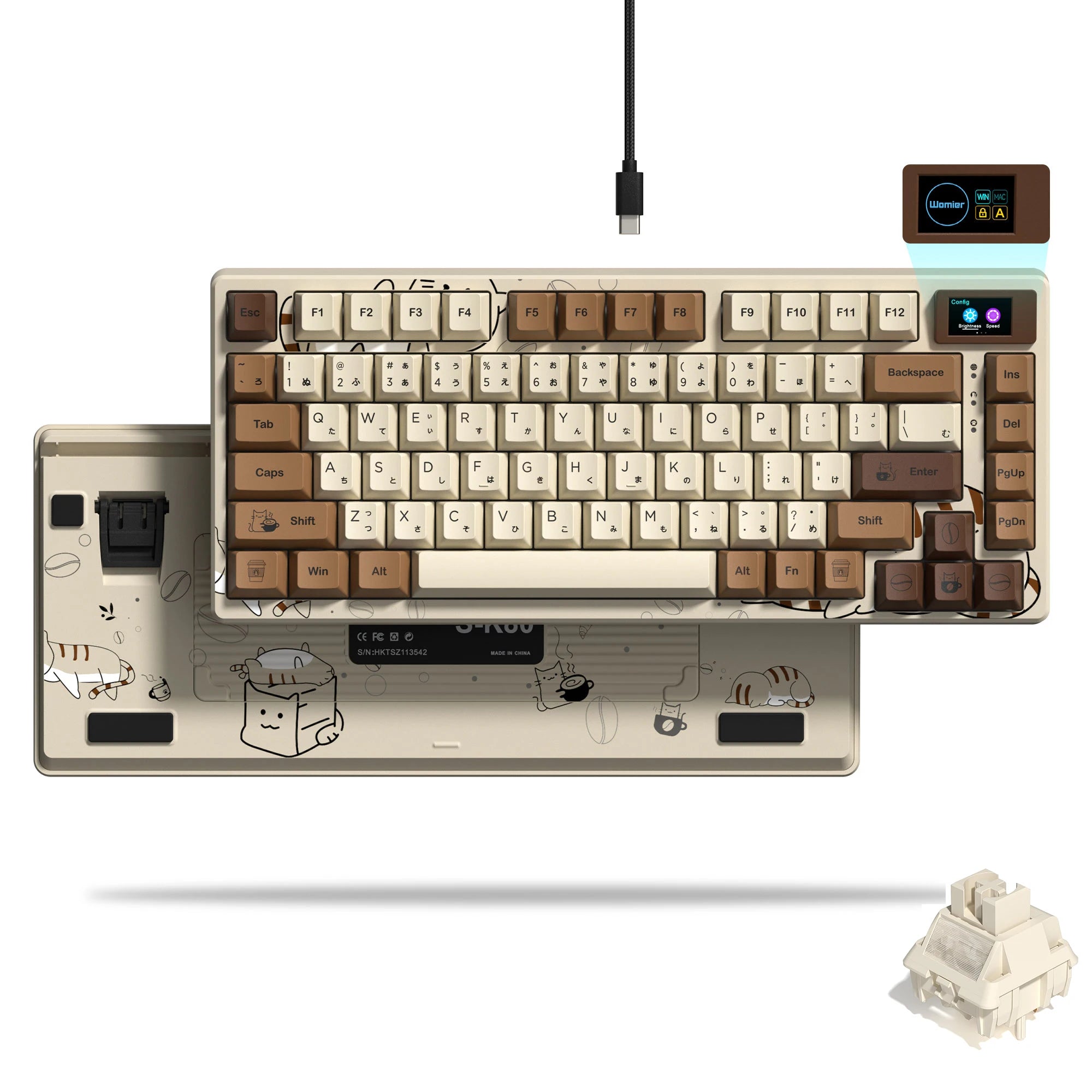 Womier S-K80 75% clavier avec écran OLED couleur clavier de jeu mécanique échange à chaud clavier joint montage rvb clavier personnalisé
