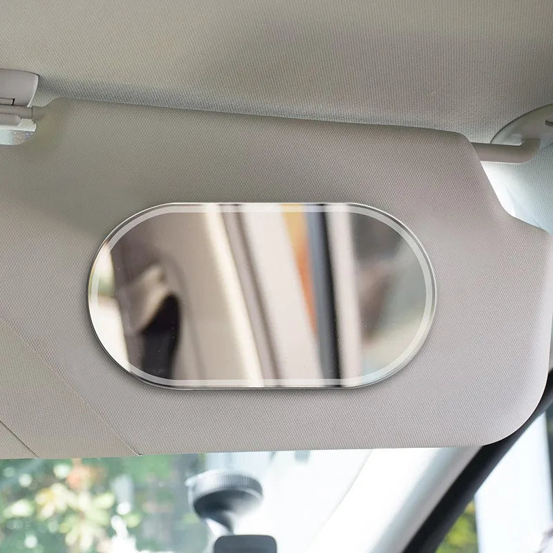 Miroir de maquillage de voiture en acier inoxydable, Portable, pare-soleil automatique, miroirs HD, miroir intérieur de voiture, style universel