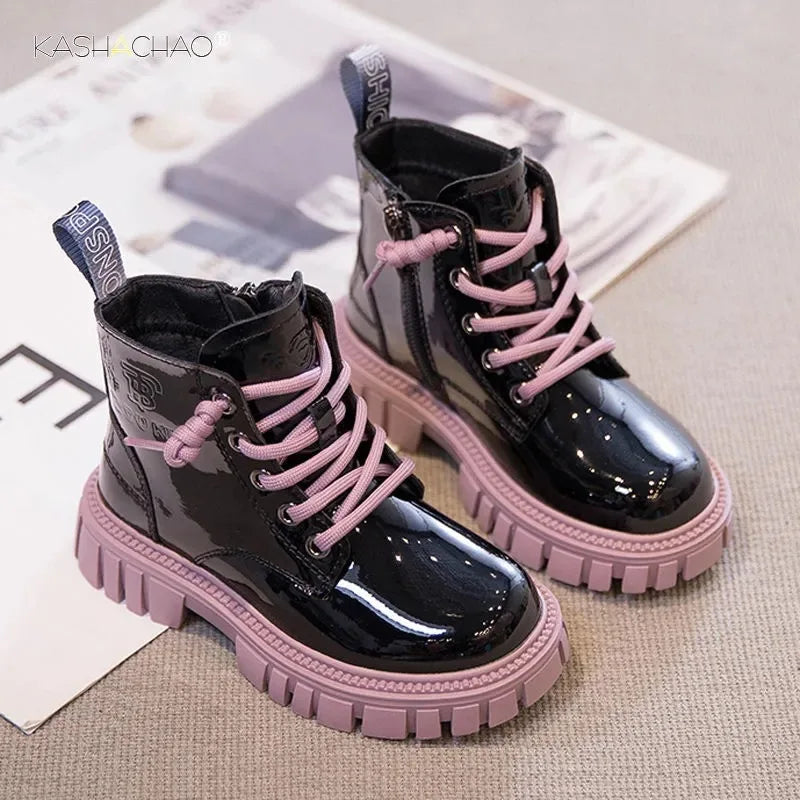 Bottes de neige imperméables pour enfants, style britannique, bottes de rinçage pour enfants, bottes chaudes pour garçons et filles, mode automne et hiver, 3 à 15 ans