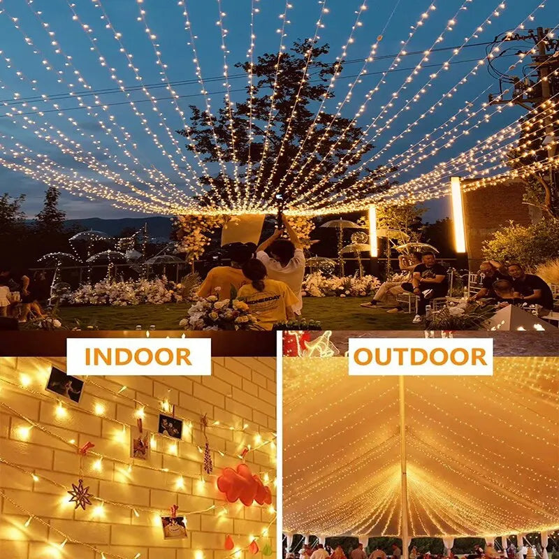 10m guirlandes lumineuses guirlandes led en plein air étanche festival de fête de mariage lanternes lumières féeriques lumières décoratives de jardinage