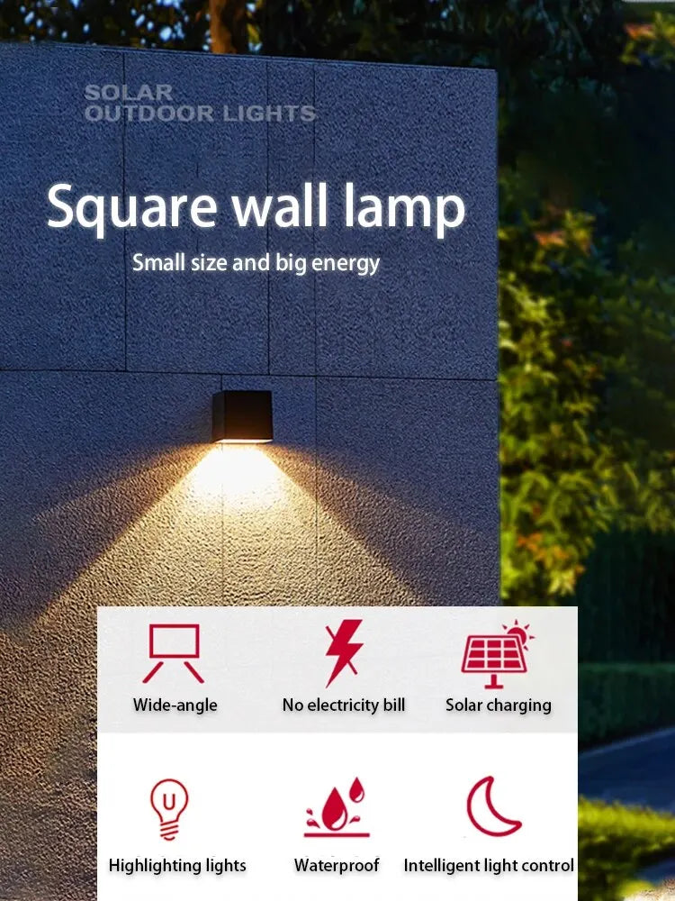 Applique Murale Solaire à LED avec Capteur de Soleil, Imperméable Conforme à la Norme IP65, Luminaire Décoratif d'Extérieur, Idéal pour un Jardin, une Cour, un délégations ou une Clôture