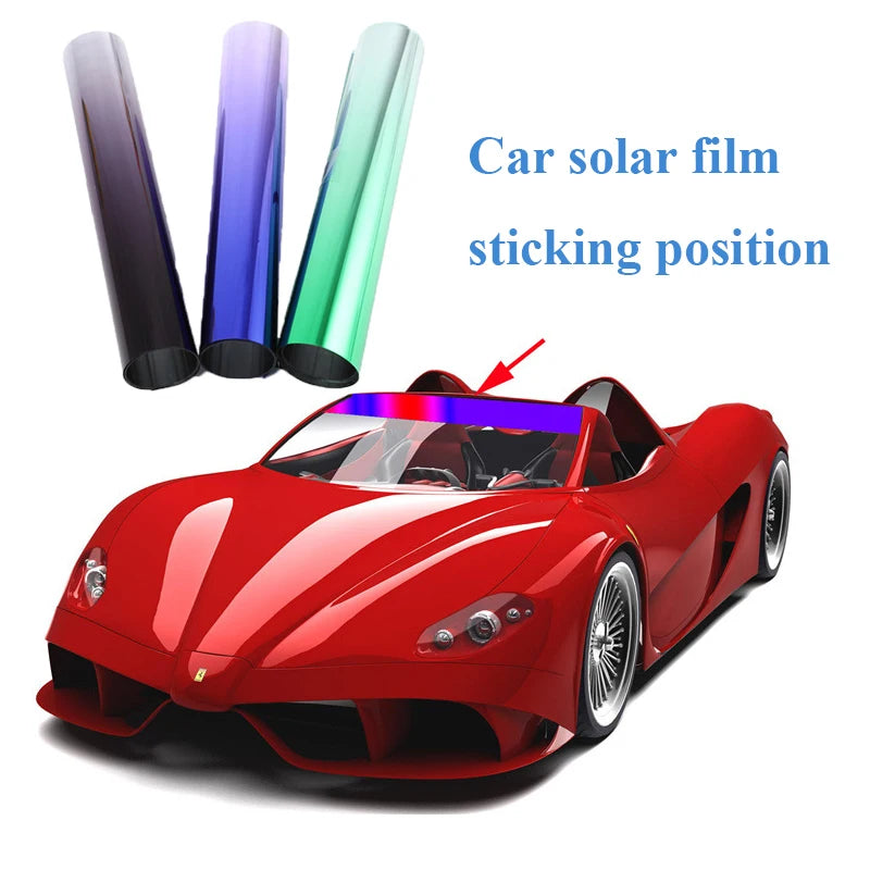 Pare-soleil pour pare-brise avant de voiture, 20x150cm, protecteur de pare-soleil, Film de teinte pour fenêtre solaire, isolation thermique, Film à couleur changeante universel