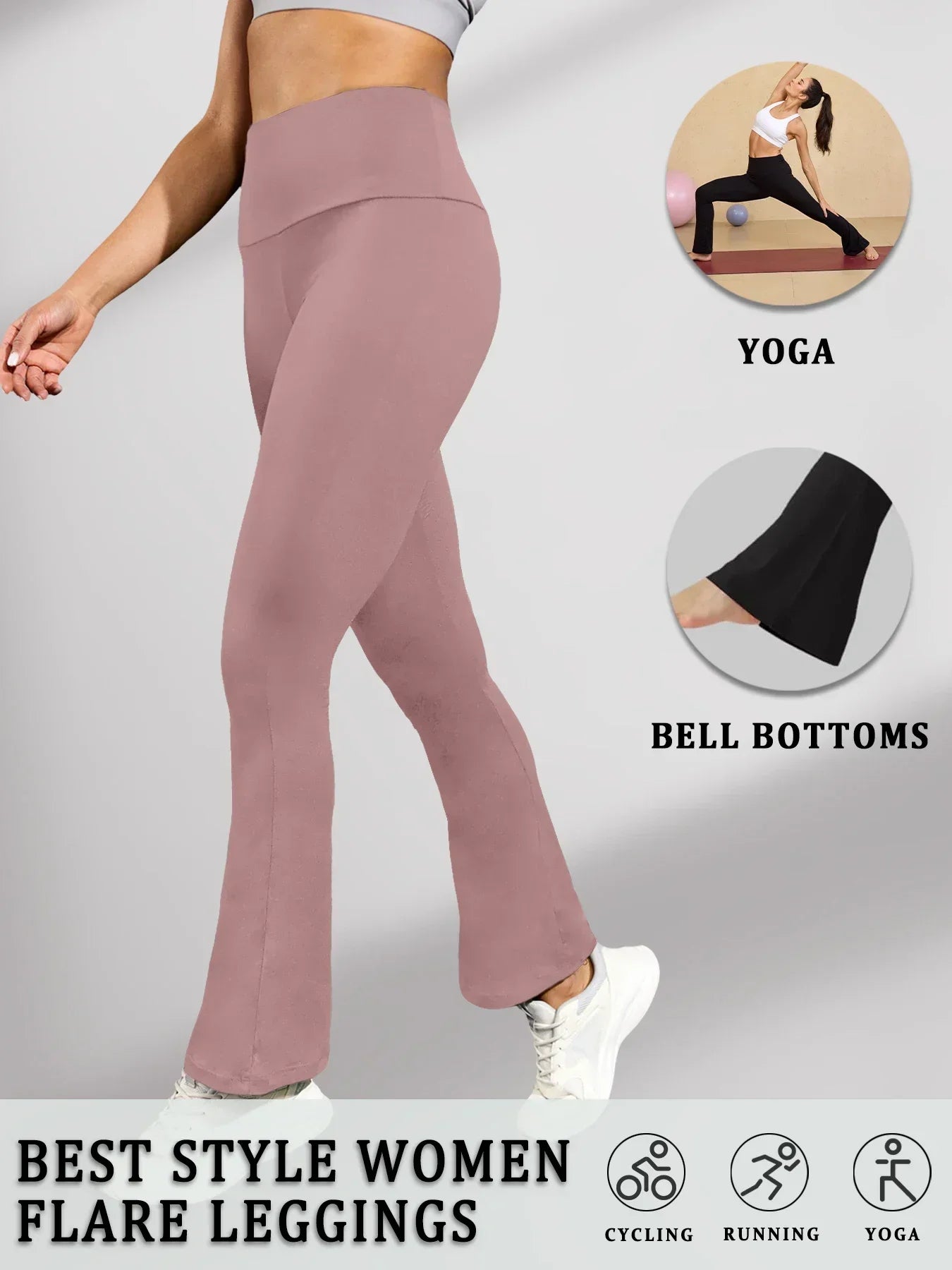 Pantalon évasé Super doux pour femmes, taille haute, contrôle du ventre, Leggings de Yoga, bas de cloche
