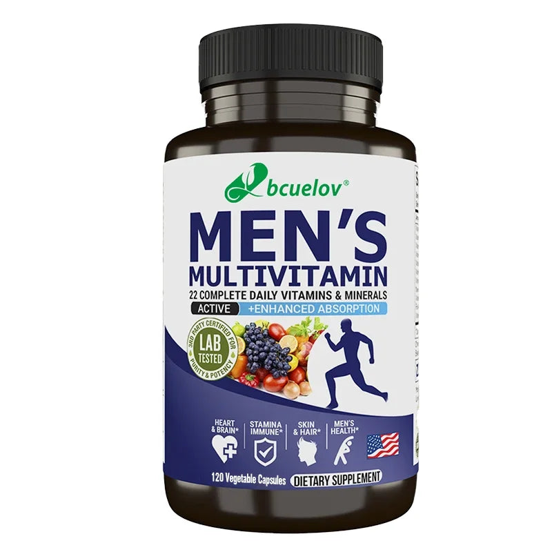 Bcuelov Suppléments vitamines et minéraux pour hommes – 26 combinaisons pour soutenir la santé immunitaire globale, végétalien