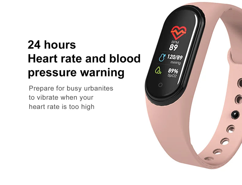Waterproof sports smartwatch with activity, blood pressure and heart rate monitor, electric clock, new