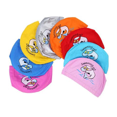 Bonnet de bain imperméable en tissu PU pour enfants, mignon, Animal de dessin animé, dauphin, protège les oreilles, cheveux longs, pour garçons et filles
