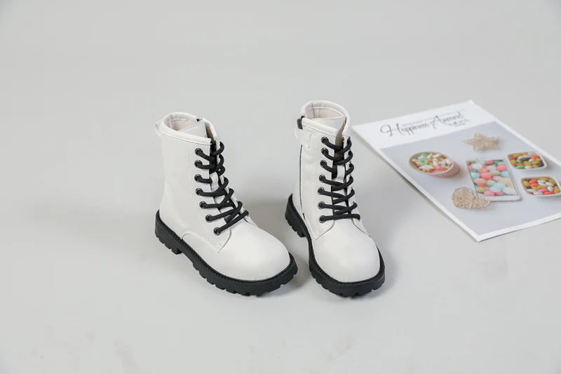 Bottes d'équitation pour enfants, chaussures de marque blanches, souples et décontractées à plateforme, nouvelle collection automne