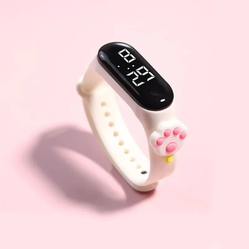 Montre numérique en silicone pour enfants, montres de sport pour enfants, montres électroniques pour filles, montre-bracelet de dessin animé LED, mode