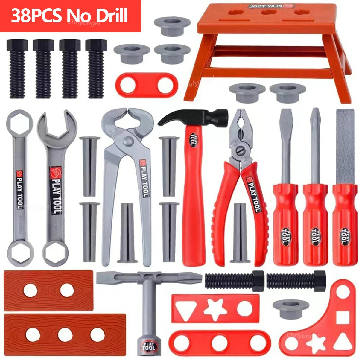 Ensemble d'outils pour enfants, jouets 38/41/42 pièces, Kit d'outils de Construction de réparation pour tout-petits, jouets éducatifs d'apprentissage, cadeau pour garçons et filles