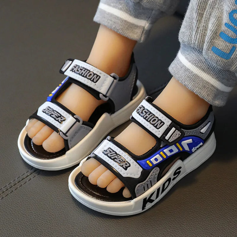 Sandalias 23 garçon mode enfant sandales été enfants baskets anti-dérapant semelle souple chaussures de plage décontractées enfant chaussures zapatos niña