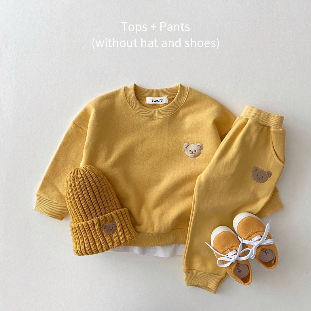 Mode enfant en bas âge bébé garçons fille automne vêtements ensembles bébé fille vêtements ensemble enfants sport ours sweat pantalon 2 pièces costumes tenues