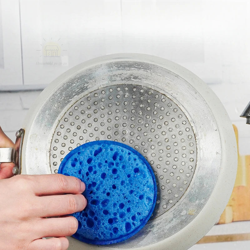 Éponge ronde à vaisselle de cuisine haute densité, douce et absorbante, pour nettoyer le Pot, tampon à récurer la rouille, pour enlever la éponge de nettoyage ménager