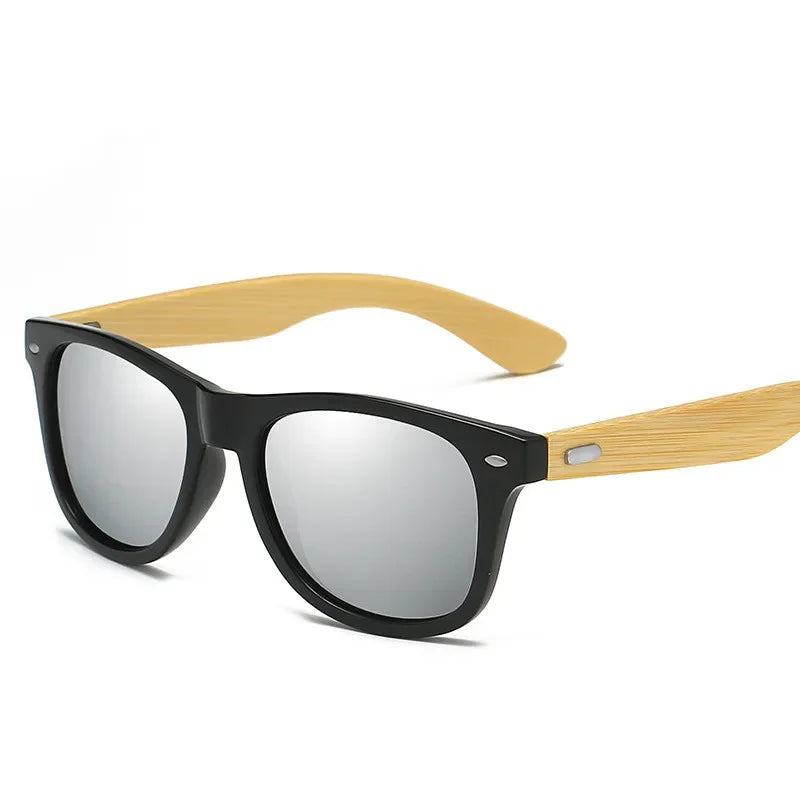 Lunettes de soleil en bois de bambou pour hommes et femmes, classiques, Non polarisées, UV400, Vintage, pour la conduite, noires, pour la pêche, UV400