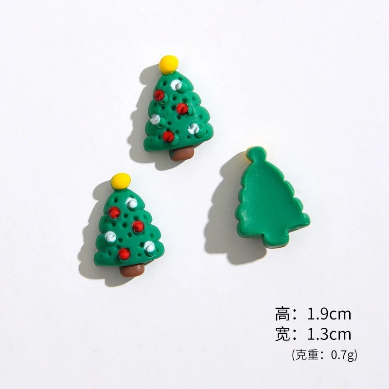 20 pièces nouveau mignon Mini dessin animé série de noël résine Figurine artisanat Flatback Cabochon ornement fabrication de bijoux accessoire de coiffure