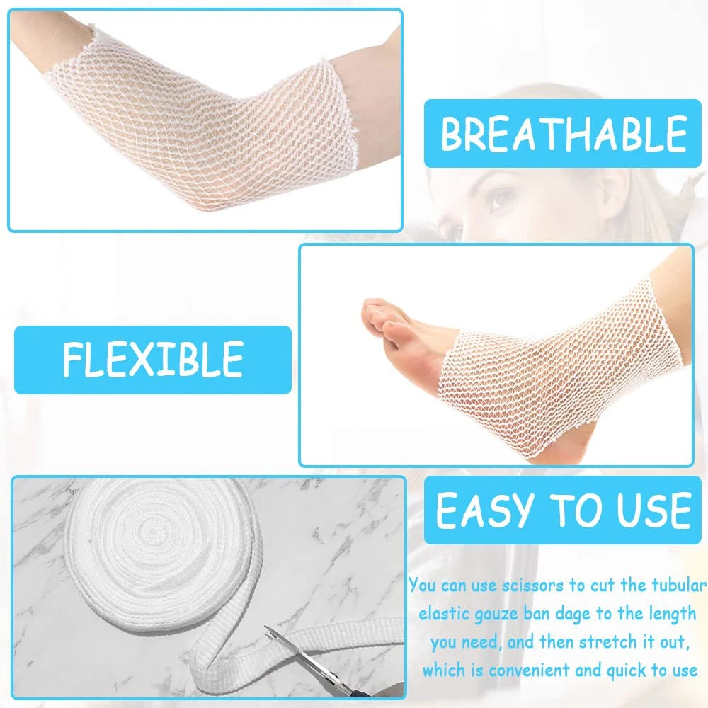 Bandage tubulaire en filet élastique, fixation de gaze, extensible et respirant, retenue pour pansement, poignet, coude, genou, cheville, adulte, 1 rouleau