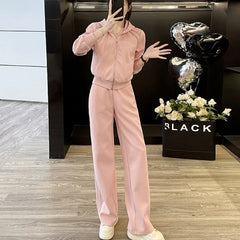 Ensemble de vêtements de sport décontractés pour femmes, sweat à capuche amincissant pour jeunes, tendance, deux pièces, en Polyester, manches longues, confortable, printemps automne